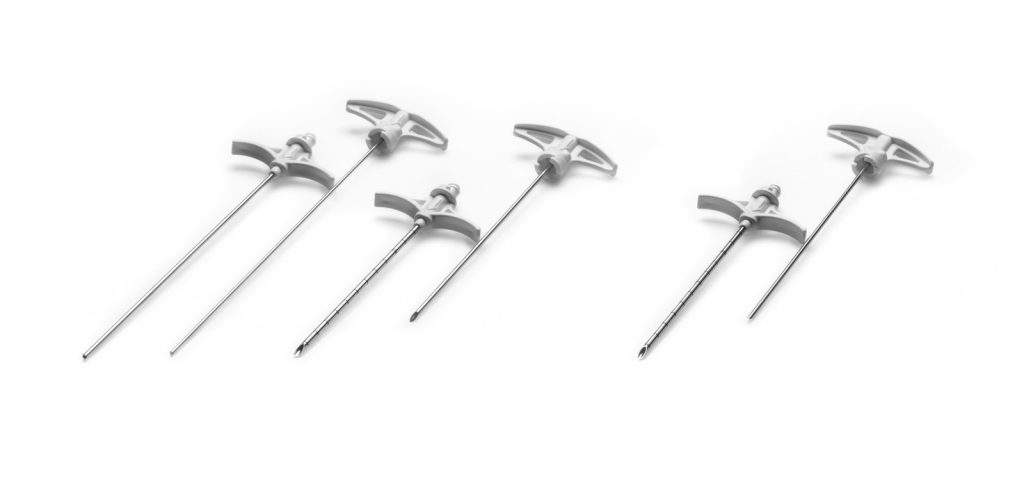 Picture of vertebroplasty needles and biopsy needles ranges