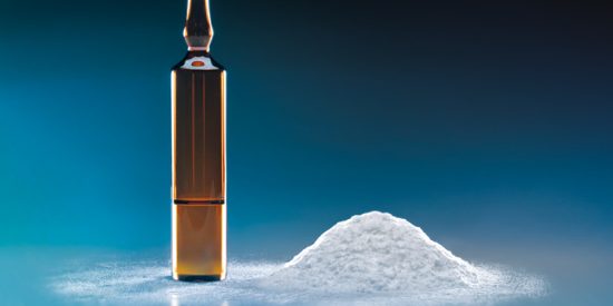 Picture of F20® bone cement with blue gradient background