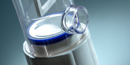 Picture of MINI-MALAX® mixing system with blue gradient background