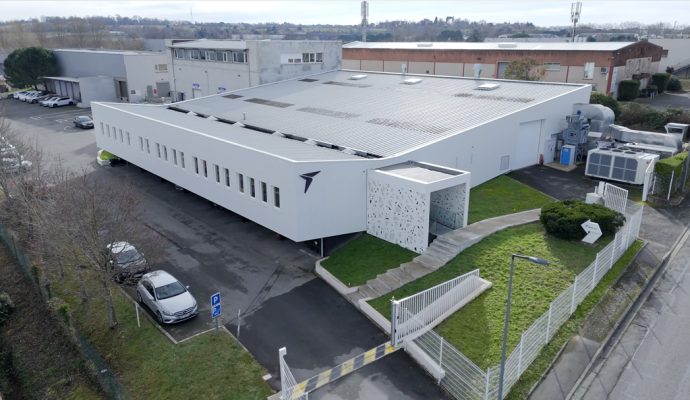 Drone view of Teknimed new office space and storage capacity